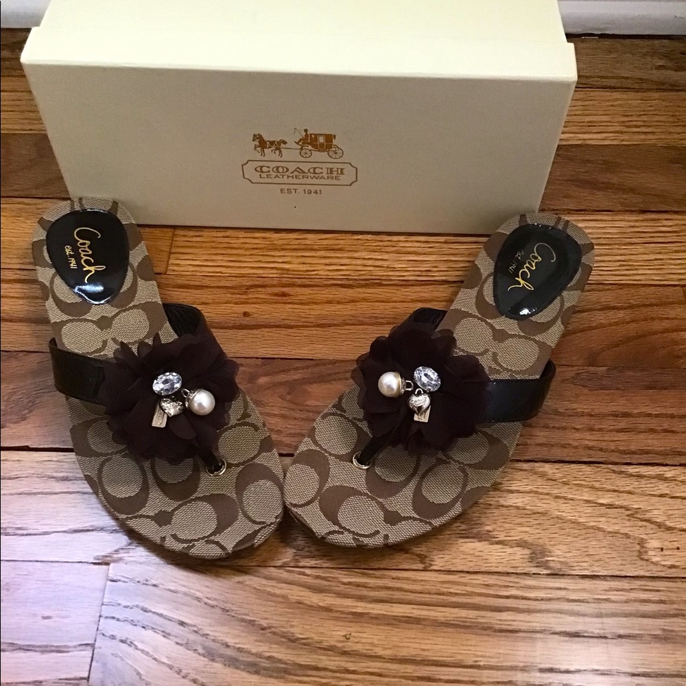 Coach brown sandals